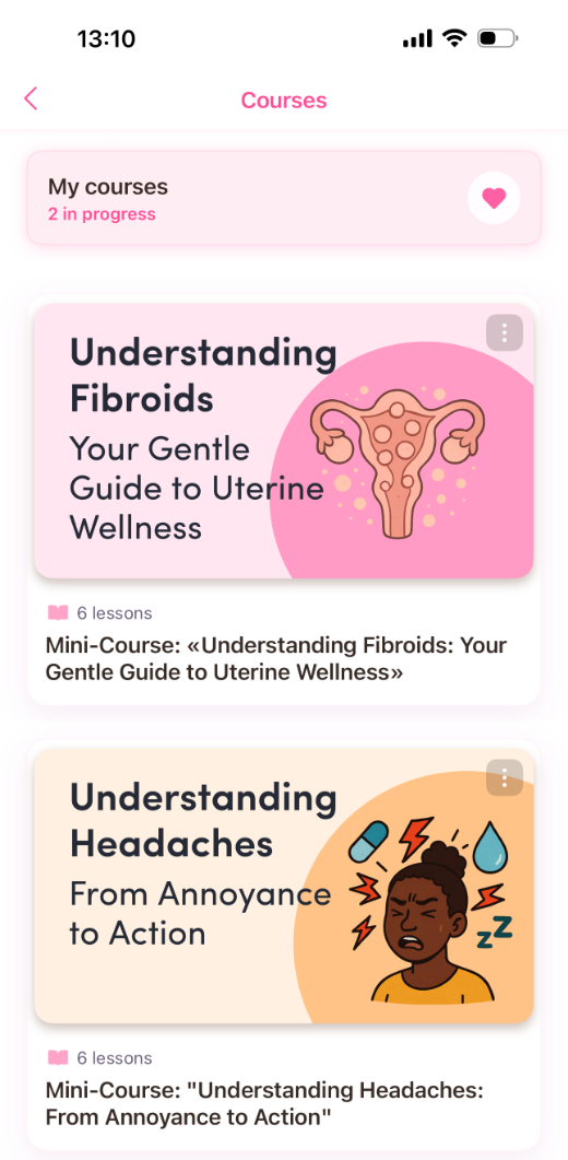 Eshe mini-courses on fibroids and headaches